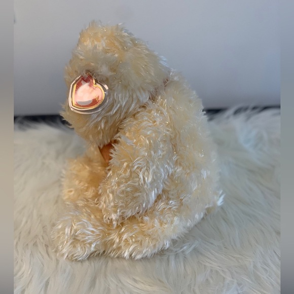 Ty(28) Plush Bear with Sparkle and Orange Bow”Flecks” - Picture 8 of 10